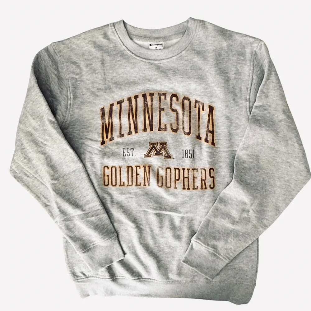 Champion Sweatshirt Mens Medium Grey NWT Minnesota Golden Gophers Crewneck